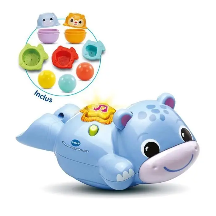 VTech Théo Μωρό Ιπποπόταμος Κολυμβητής - Διαδραστικό Μουσικό Παιχνίδι Μπάνιου
