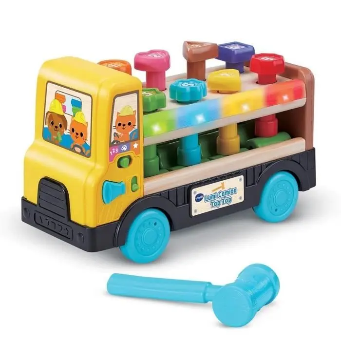VTech Lumi Tap Tap φορτηγό - Ομιλούν μουσικό ξύλινο παιχνίδι με σφυρί