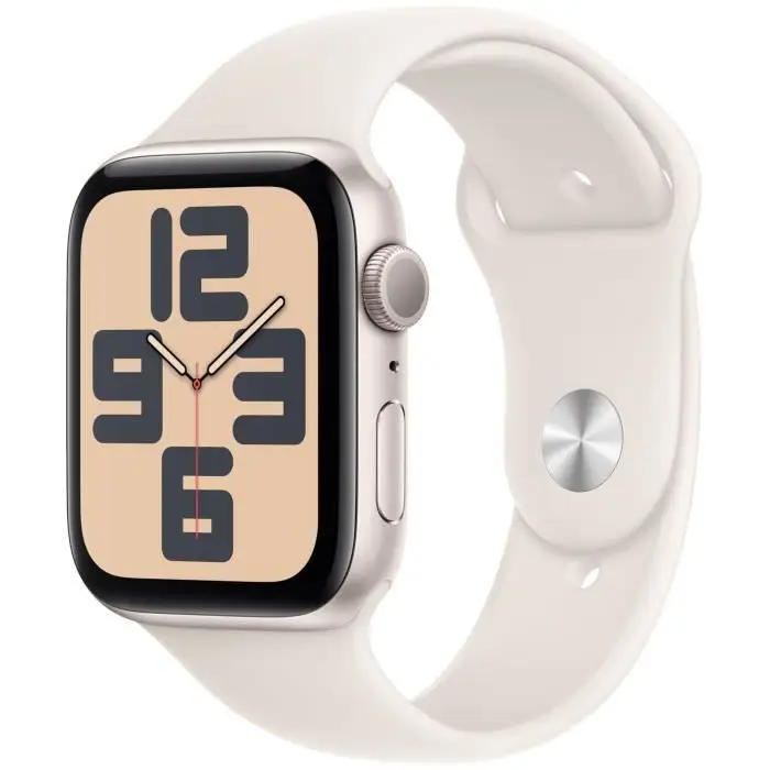Apple Watch SE GPS - 44mm - Starlight θήκη αλουμινίου - Starlight αθλητικό λουράκι - M/L