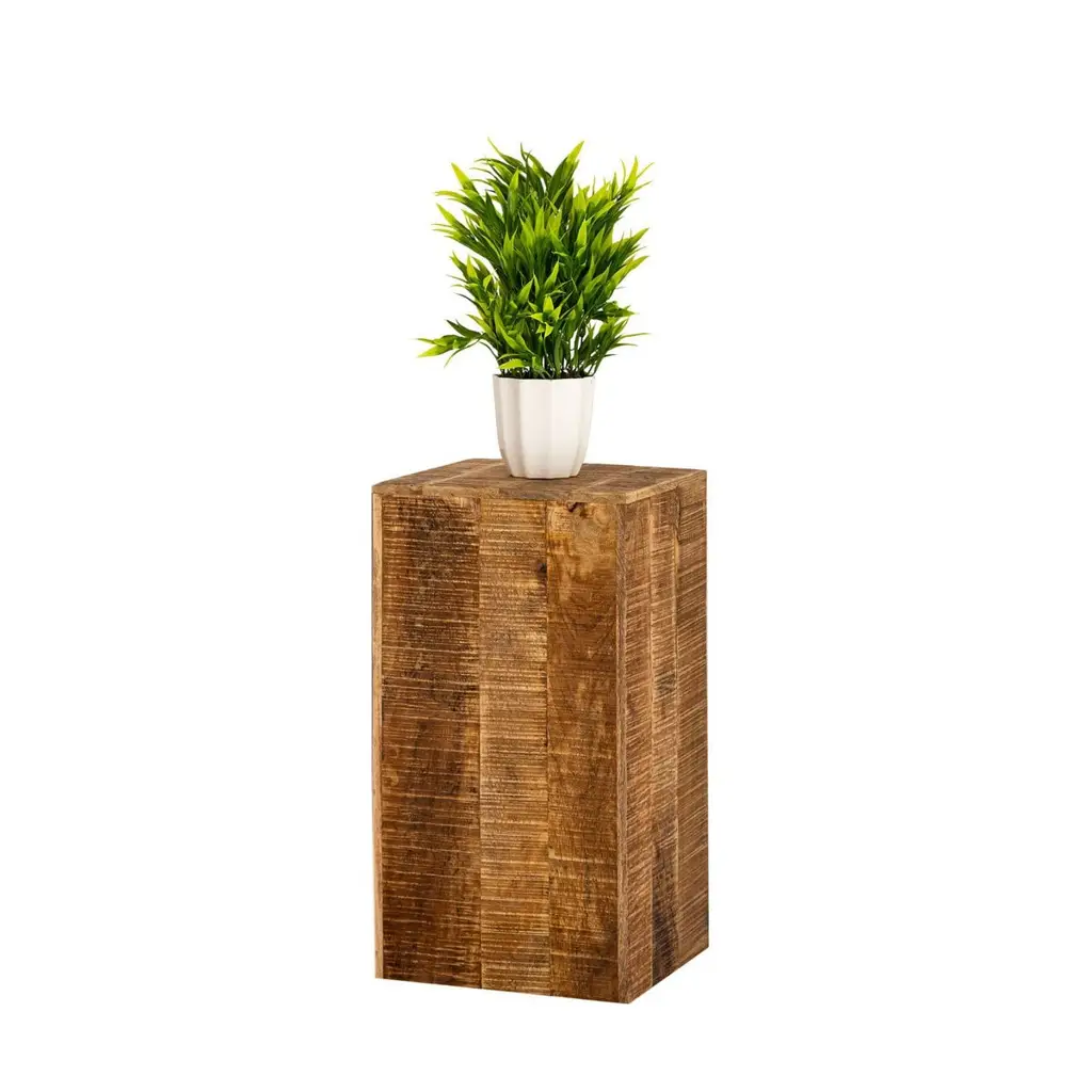 Κολόνα για λουλούδια 27x27 H50 ή 73cm σκαμπό λουλουδιών ξύλο βάση για φυτά πλαϊνό τραπεζάκι τετράγωνο ξύλο μάνγκο