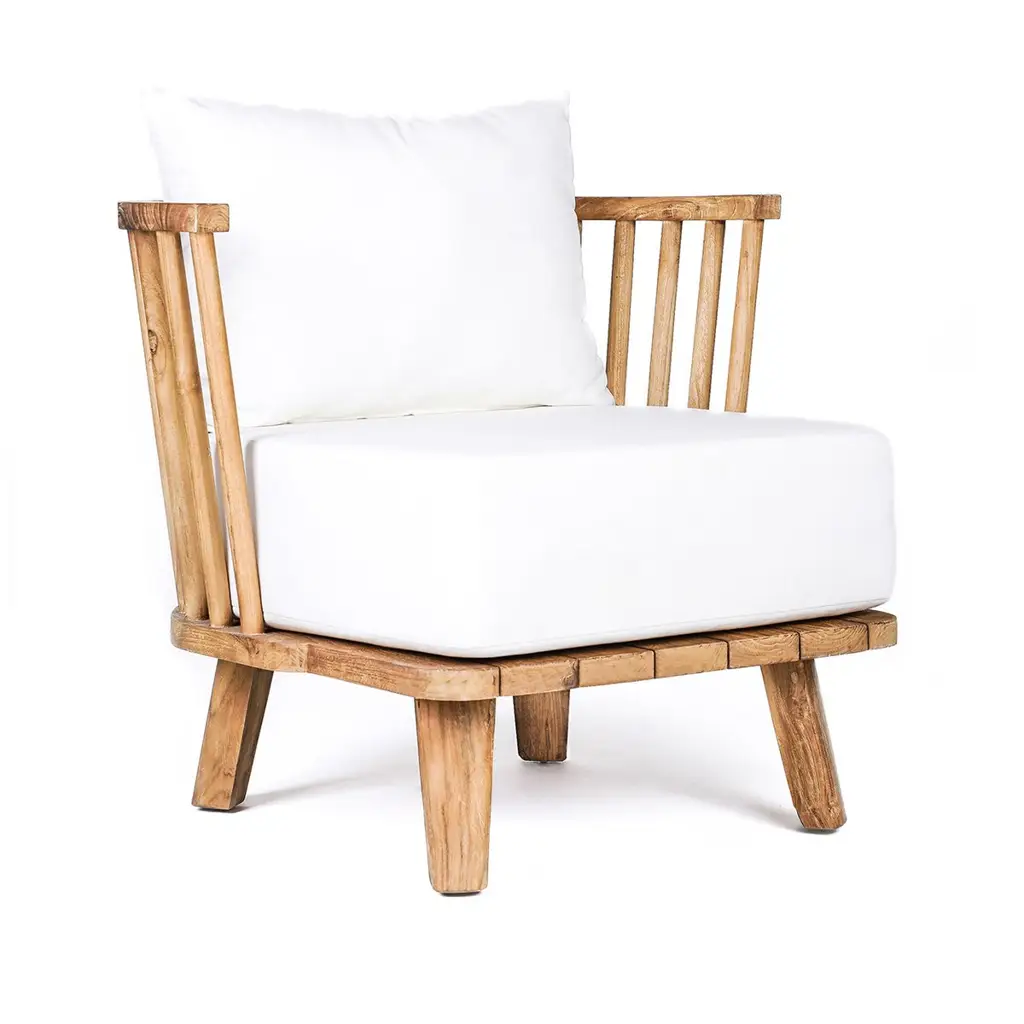 Malawi One Seater - Πολυθρόνα από Teak Μίας Θέσης - Natural White