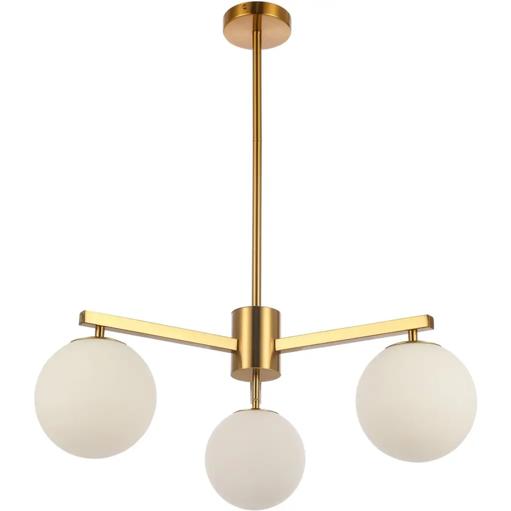 Stella White 3-light Κρεμαστό Φωτιστικό - Ορείχαλκος - E27