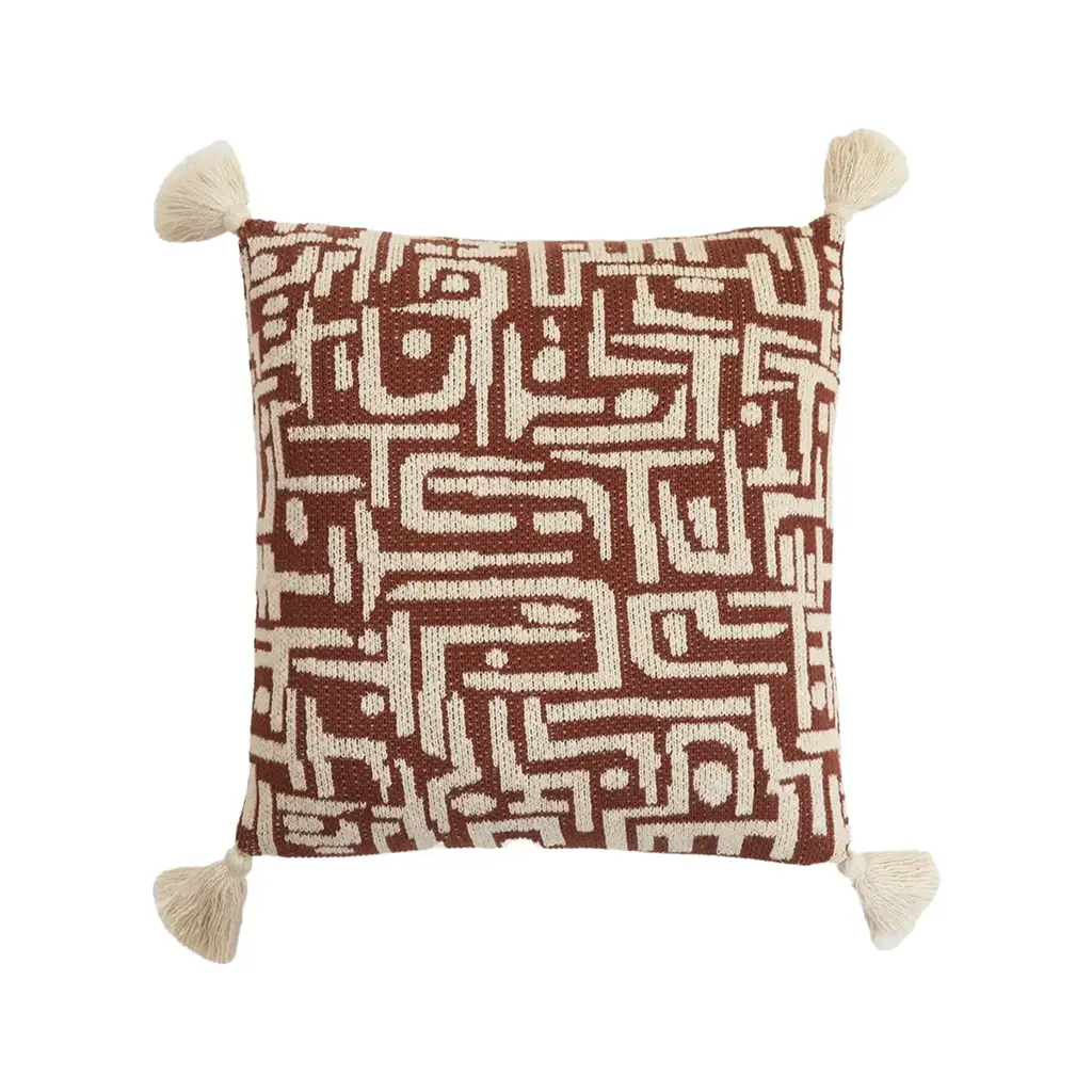 Labyrna Μαξιλαροθήκη 45x45 cm - Dark Coffee & Natural