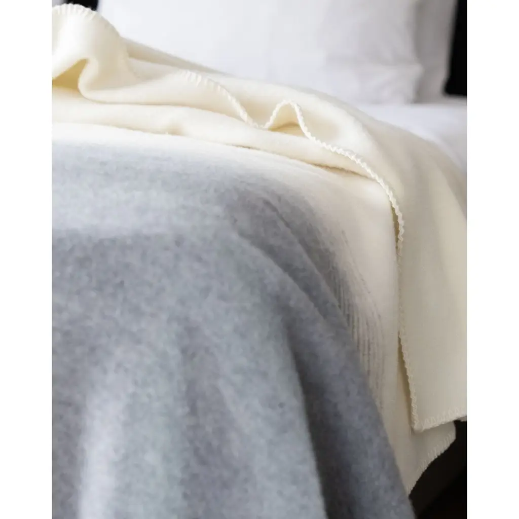 Merino/Cashmere κουβέρτα κρεβατιού Ivory Mist