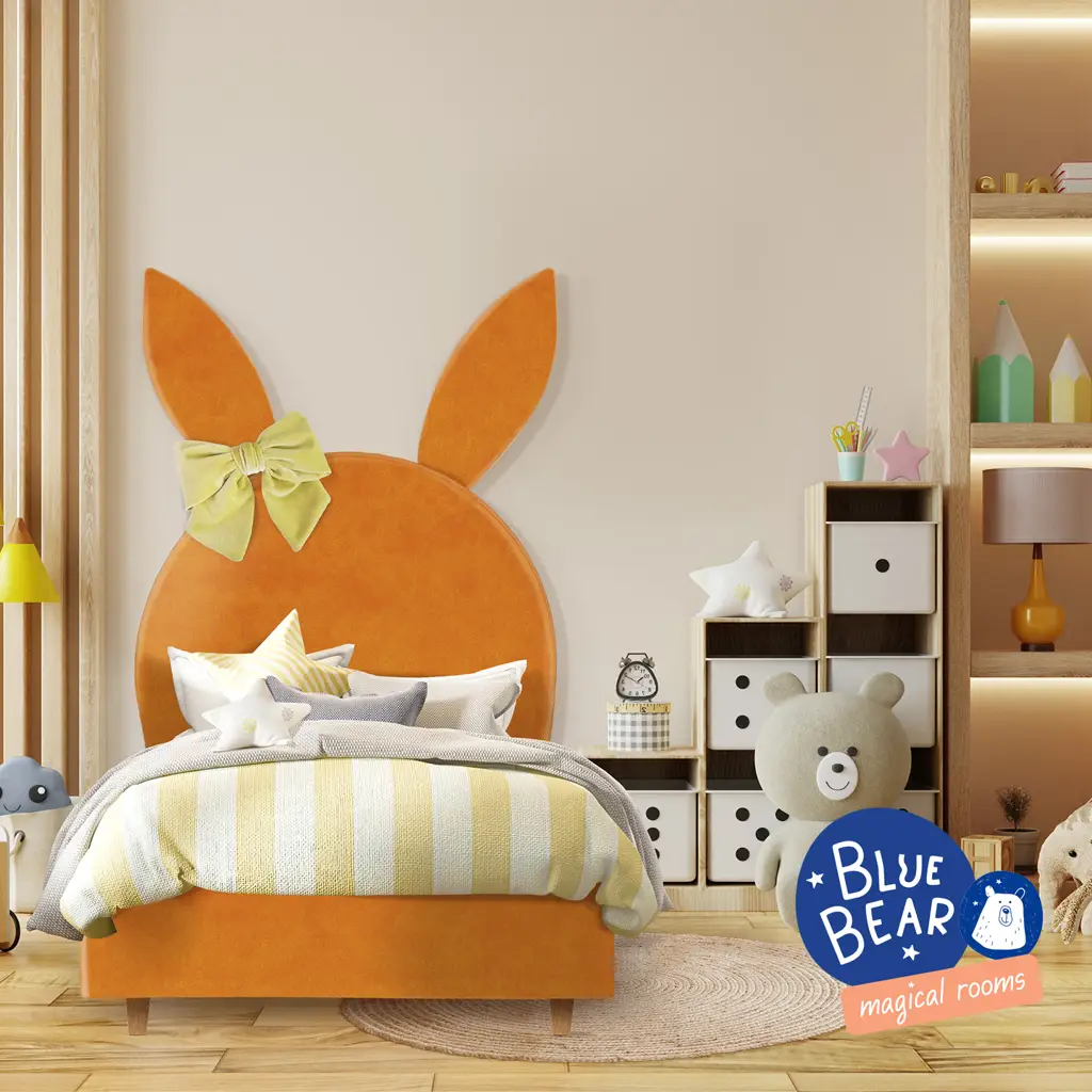Παιδικό Κρεβάτι Ντυμένο Bunny-Κουνελάκι - Green 90x200εκ.