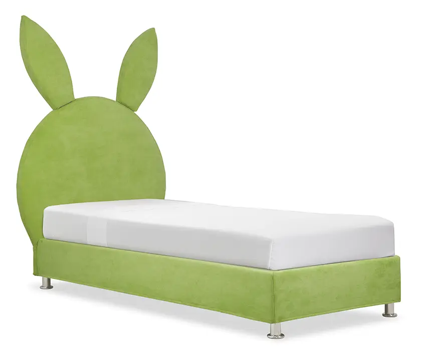 BlueBear Bunny-Κουνελάκι Παιδικό Ντυμένο Κρεβάτι με Αποθήκευση (90x200εκ.) - Green