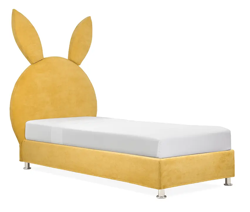 BlueBear Bunny-Κουνελάκι Παιδικό Ντυμένο Κρεβάτι με Αποθήκευση (90x200εκ.) - Yellow