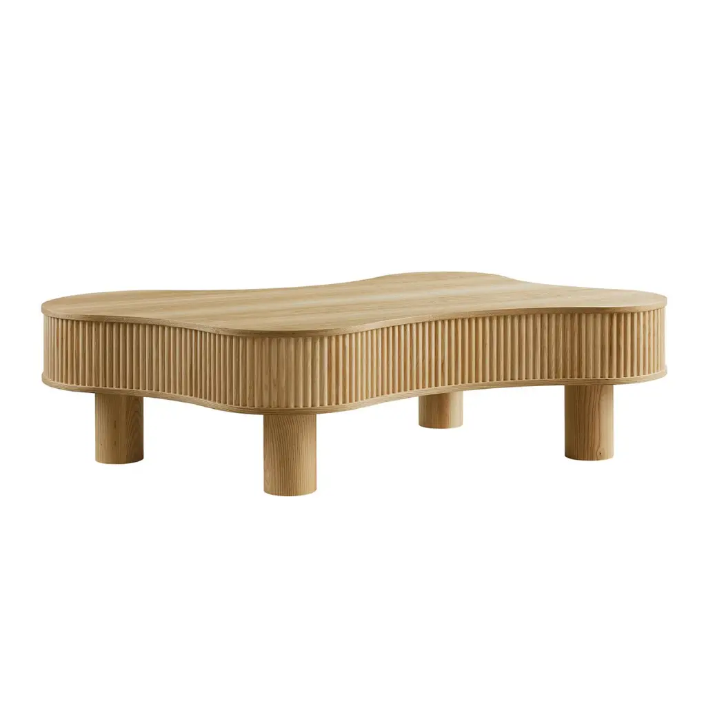 Τραπεζάκι σαλονιού 116x77 cm Nature - MDF με καπλαμά φράξου