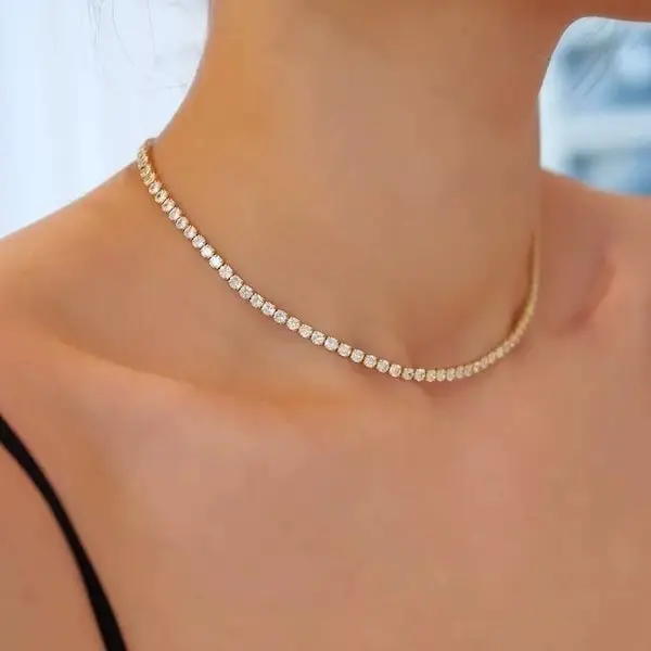 Diamond Look Sparkling τσόκερ - Επιχρυσωμένο