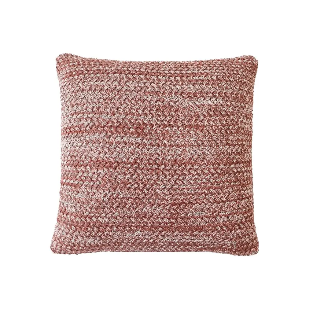 Brenza Βαμβακερή Μαξιλαροθήκη - Χοντρή Πλέξη - 45x45 cm - Σκούρο Καφέ Μελανζέ