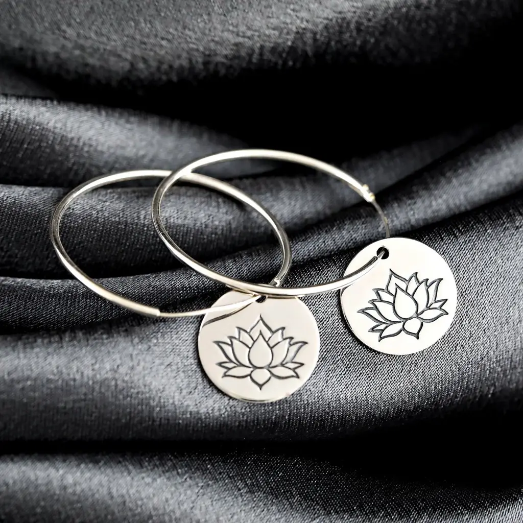 Λωτός 925 Sterling Silver κρίκοι - OHR925-43