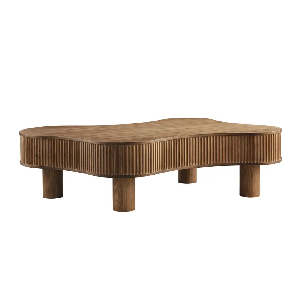 Τραπεζάκι σαλονιού καρυδιάς 116x77 cm με MDF και καπλαμά