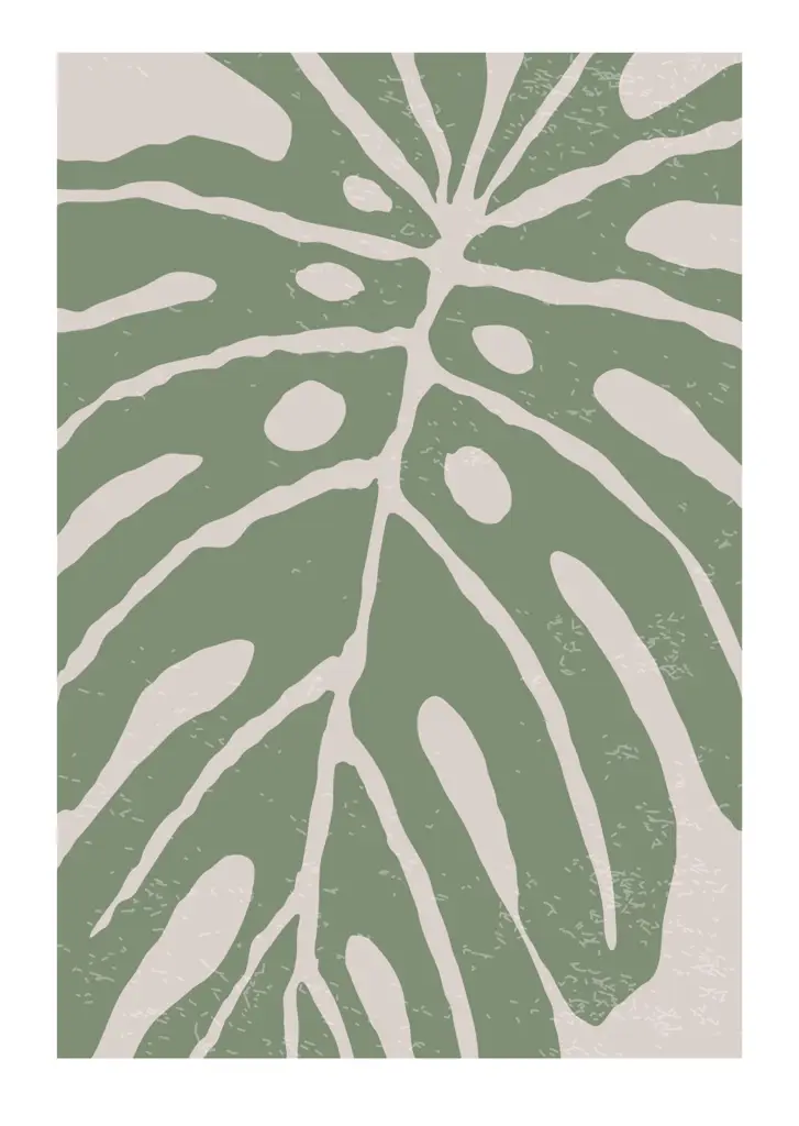 Πόστερ Green Monstera Leaf