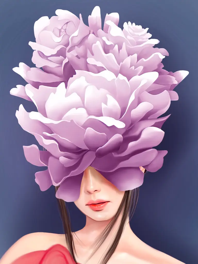 Εκτύπωση σε καμβά Artistic Portrait Of A Woman With Purple Flowers