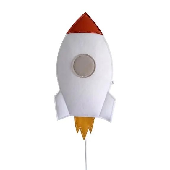 BuoKids Επιτοίχιο φωτιστικό Space Rocket Πύραυλος 41x59εκ. Λευκό Κόκκινο