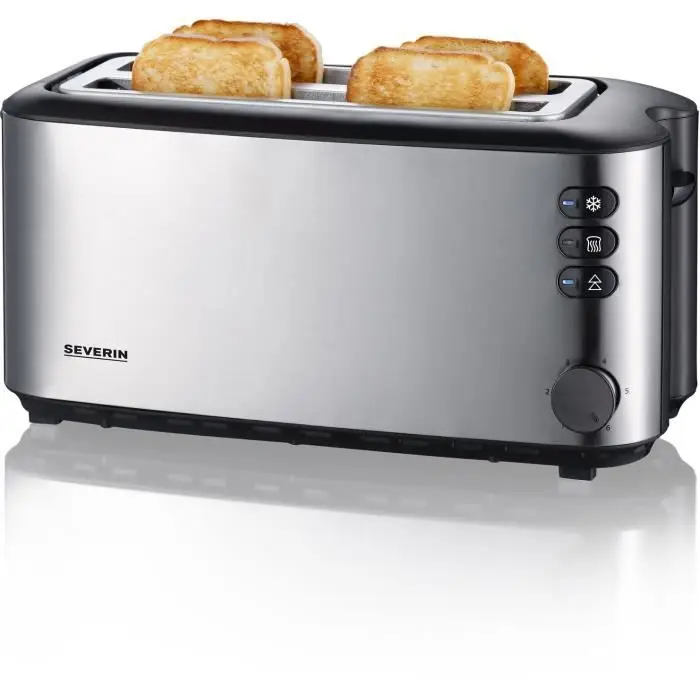 SEVERIN AT 2509 Αυτόματη Φρυγανιέρα - 1400W - 2 Σχισμές - Inox/Μαύρο